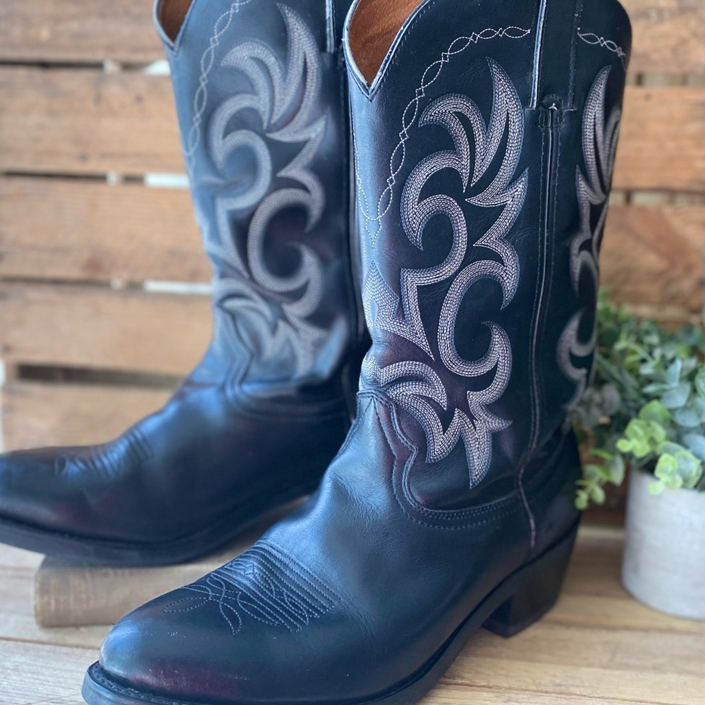 COWTOWN BOOTS Men’s Black Cowboy Boots Sz 10